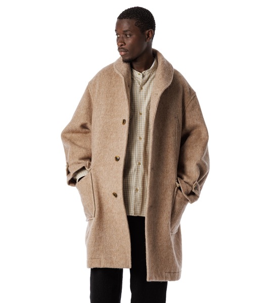セール】Shaggy Wool Shawl Collar Coat / ショールカラーシャギー