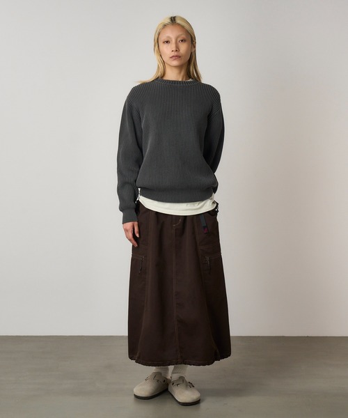 Gramicci（グラミチ）の「COTTON KNIT SWEATER｜コットンニットセーター UNISEX（ニット/セーター・メンズ・グレー/ライトグリーン・S/M/L/XL）」の3枚目の写真