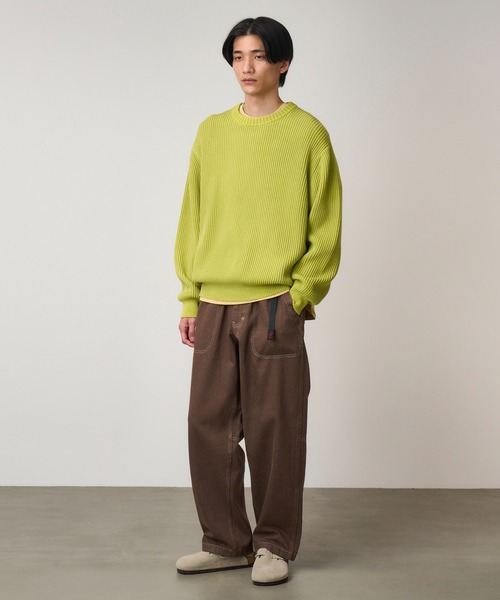 Gramicci（グラミチ）の「COTTON KNIT SWEATER｜コットンニットセーター UNISEX（ニット/セーター・メンズ・グレー/ライトグリーン・S/M/L/XL）」の4枚目の写真