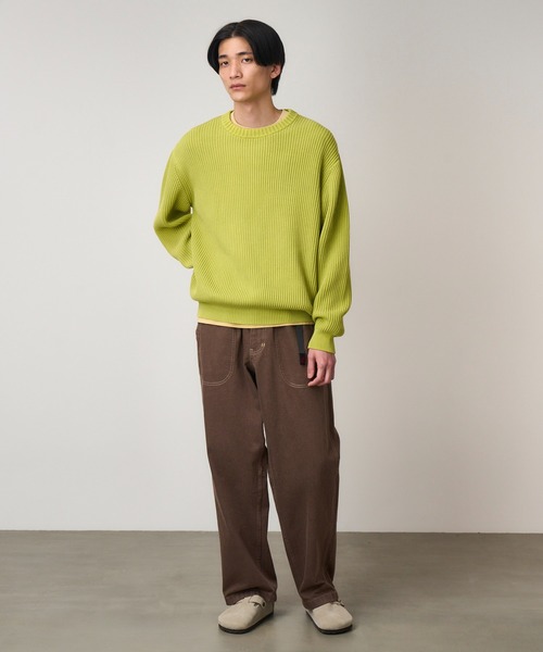 Gramicci（グラミチ）の「COTTON KNIT SWEATER｜コットンニットセーター UNISEX（ニット/セーター・メンズ・グレー/ライトグリーン・S/M/L/XL）」の5枚目の写真