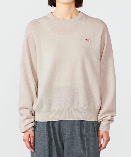 DANTON ラムウールニットセーター プルオーバー レディース38オートミール DANTON ラムウールニットセーター プルオーバー レディース38