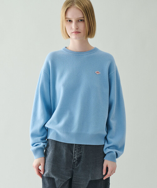 【最終価格 タグ付き!19250円】DANTON ラムウールクルーネック DANTON | ラムウール クルーネックニットプルオーバー WOMEN（ニット