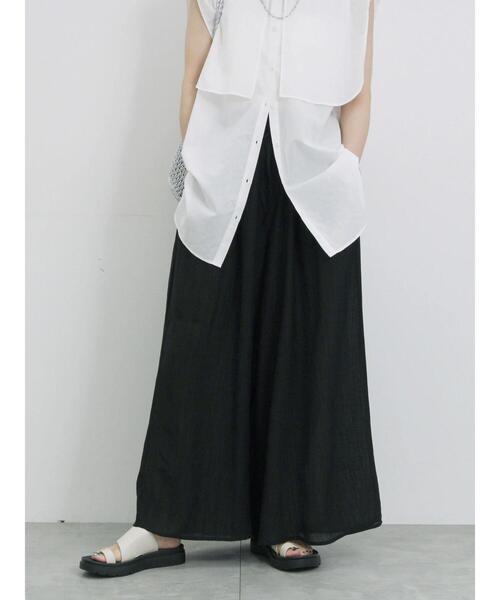 Samansa Mos2 blue（サマンサモスモスブルー）の「楊柳ガウチョパンツ（その他パンツ・レディース・ブラック/ダークオレンジ/ブラウン・F）」の2枚目の写真