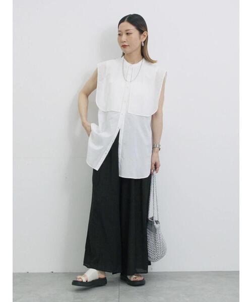 Samansa Mos2 blue（サマンサモスモスブルー）の「楊柳ガウチョパンツ（その他パンツ・レディース・ブラック/ダークオレンジ/ブラウン・F）」の8枚目の写真