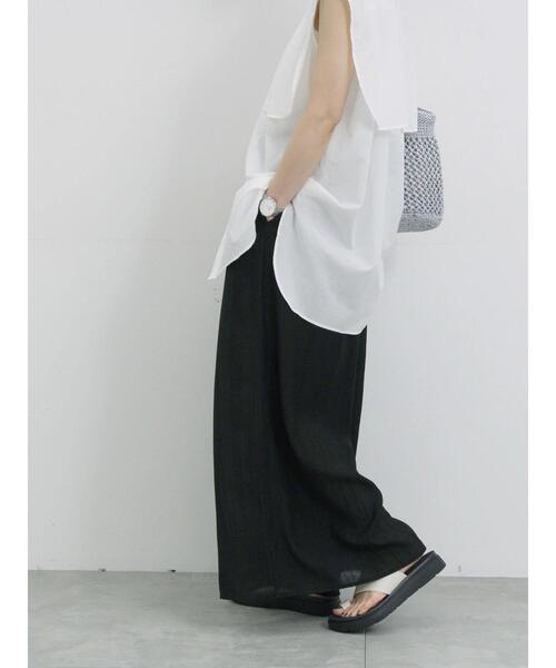 Samansa Mos2 blue（サマンサモスモスブルー）の「楊柳ガウチョパンツ（その他パンツ・レディース・ブラック/ダークオレンジ/ブラウン・F）」の12枚目の写真