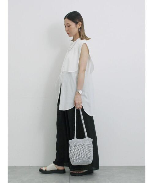 Samansa Mos2 blue（サマンサモスモスブルー）の「楊柳ガウチョパンツ（その他パンツ・レディース・ブラック/ダークオレンジ/ブラウン・F）」の13枚目の写真