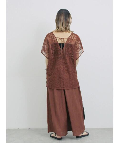 Samansa Mos2 blue（サマンサモスモスブルー）の「楊柳ガウチョパンツ（その他パンツ・レディース・ブラック/ダークオレンジ/ブラウン・F）」の21枚目の写真