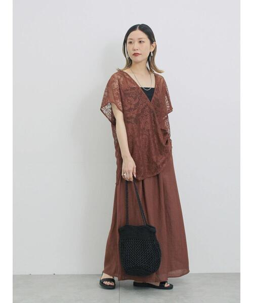 Samansa Mos2 blue（サマンサモスモスブルー）の「楊柳ガウチョパンツ（その他パンツ・レディース・ブラック/ダークオレンジ/ブラウン・F）」の22枚目の写真