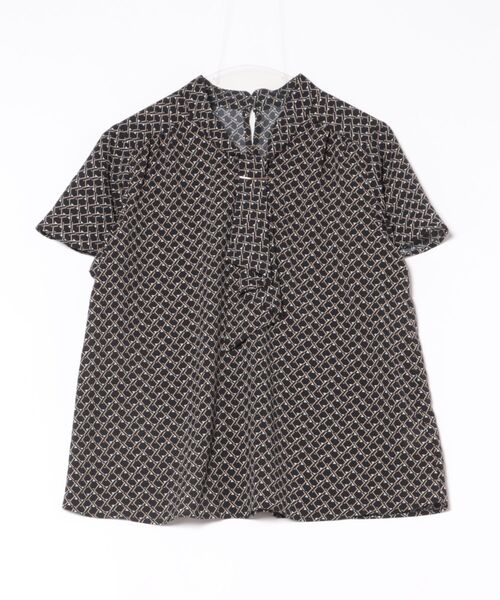 STRAWBERRY-FIELDS（ストロベリーフィールズ）の「レトロジオメトリック_幾何柄ブラウス（シャツ/ブラウス・レディース・ベージュ×ブラック/ブラック×ベージュ・2）」の11枚目の写真