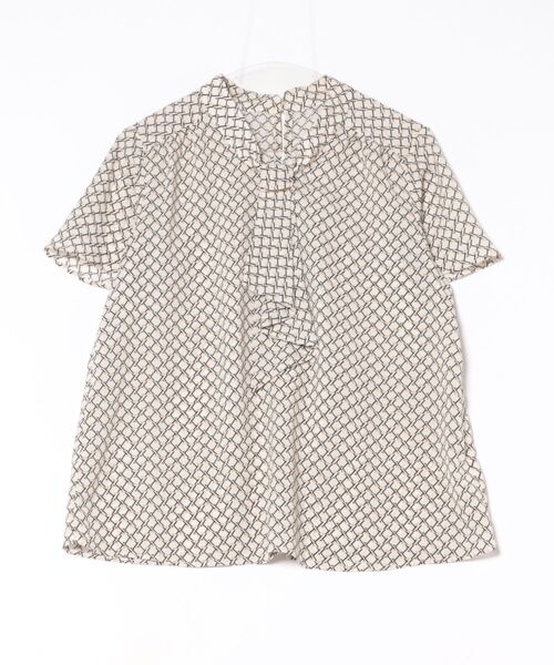 STRAWBERRY-FIELDS（ストロベリーフィールズ）の「レトロジオメトリック_幾何柄ブラウス（シャツ/ブラウス・レディース・ベージュ×ブラック/ブラック×ベージュ・2）」の9枚目の写真