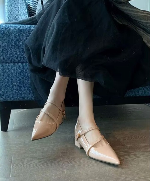 shoes365（シューズスリーシックスファイヴ）の「Vカットストラップパンプス（パンプス・レディース・ブラック/ベージュ・23.0cm/23.5cm/24.0cm/24.5cm/25.0cm）」の3枚目の写真