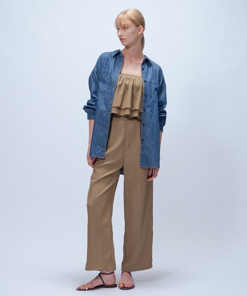 cloenc（クロエンス）の「【マシンウォッシュ】ライトウェイトデニムシャツ（シャツ/ブラウス・レディース・ネイビー/ブルー・02）」の3枚目の写真