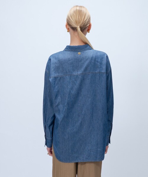 cloenc（クロエンス）の「【マシンウォッシュ】ライトウェイトデニムシャツ（シャツ/ブラウス・レディース・ネイビー/ブルー・02）」の10枚目の写真