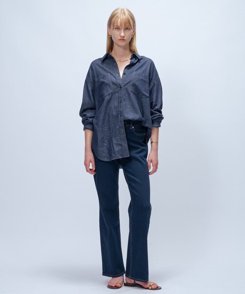 cloenc（クロエンス）の「【マシンウォッシュ】ライトウェイトデニムシャツ（シャツ/ブラウス・レディース・ネイビー/ブルー・02）」の15枚目の写真