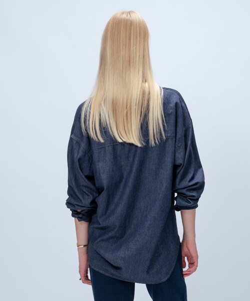 cloenc（クロエンス）の「【マシンウォッシュ】ライトウェイトデニムシャツ（シャツ/ブラウス・レディース・ネイビー/ブルー・02）」の18枚目の写真
