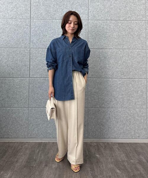 cloenc（クロエンス）の「【マシンウォッシュ】ライトウェイトデニムシャツ（シャツ/ブラウス・レディース・ネイビー/ブルー・02）」の21枚目の写真