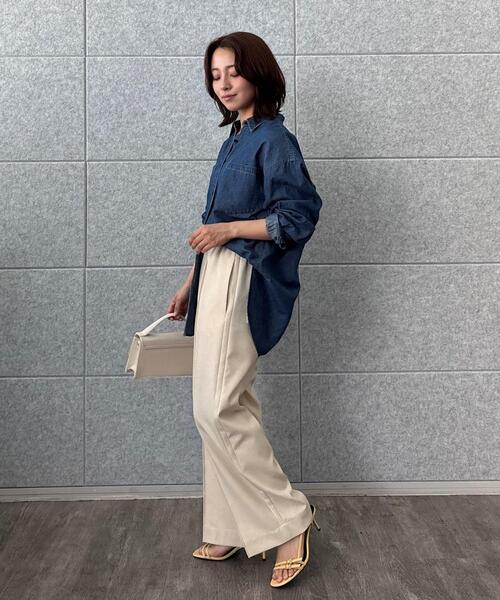 cloenc（クロエンス）の「【マシンウォッシュ】ライトウェイトデニムシャツ（シャツ/ブラウス・レディース・ネイビー/ブルー・02）」の22枚目の写真