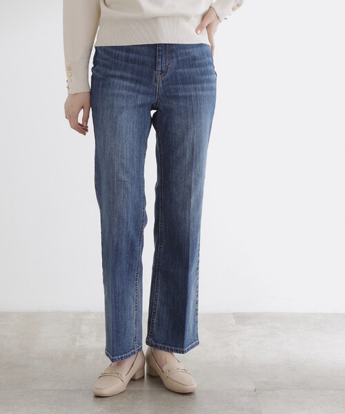 grove（グローブ）の「【美シルエット/選べる着丈】大人のためのソフトフレアーデニム（デニムパンツ・レディース・ネイビー/ブルー系その他/ブルー・03/02/00/01/04/05/22/23/21）」の20枚目の写真