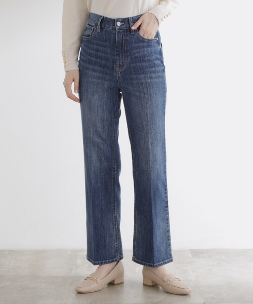 grove（グローブ）の「【美シルエット/選べる着丈】大人のためのソフトフレアーデニム（デニムパンツ・レディース・ネイビー/ブルー系その他/ブルー・03/02/00/01/04/05/22/23/21）」の12枚目の写真