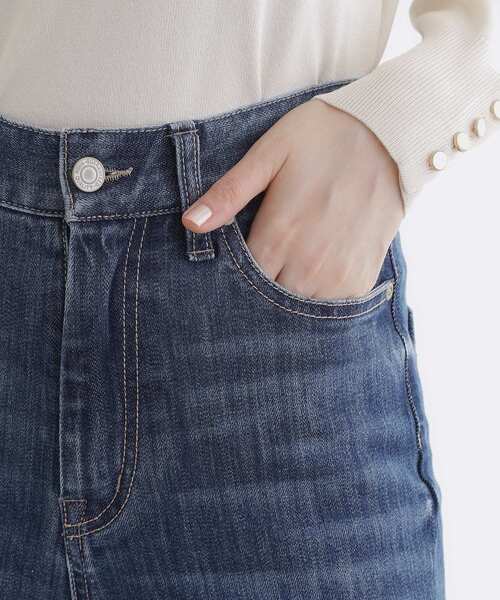 grove（グローブ）の「【美シルエット/選べる着丈】大人のためのソフトフレアーデニム（デニムパンツ・レディース・ネイビー/ブルー系その他/ブルー・03/02/00/01/04/05/22/23/21）」の8枚目の写真