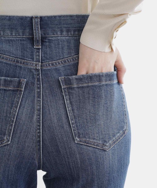 grove（グローブ）の「【美シルエット/選べる着丈】大人のためのソフトフレアーデニム（デニムパンツ・レディース・ネイビー/ブルー系その他/ブルー・03/02/00/01/04/05/22/23/21）」の7枚目の写真