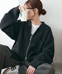 DISCOAT | 【ユニセックス】衿付きWジップカーディガン(カーディガン/ボレロ)