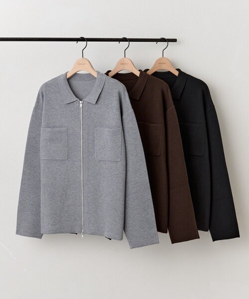 DISCOAT（ディスコート）の「【ユニセックス】衿付きWジップカーディガン（カーディガン/ボレロ・レディース・グレー/ブラック/ブラウン・FREE）」の17枚目の写真