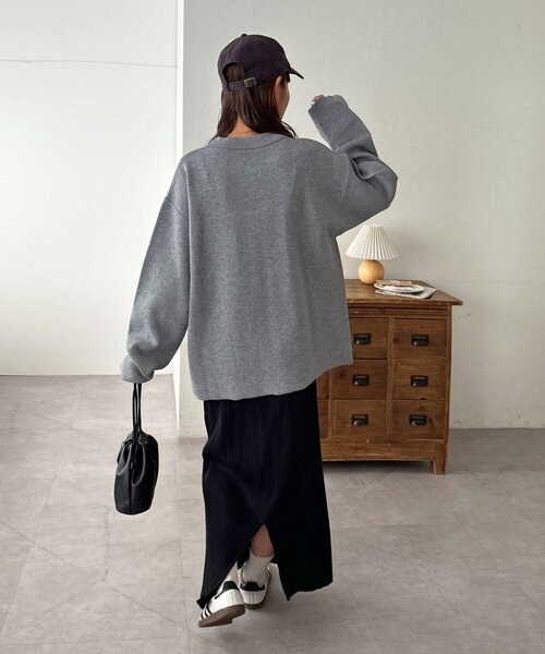 DISCOAT（ディスコート）の「【ユニセックス】衿付きWジップカーディガン（カーディガン/ボレロ・レディース・グレー/ブラック/ブラウン・FREE）」の11枚目の写真