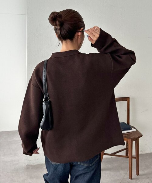 DISCOAT（ディスコート）の「【ユニセックス】衿付きWジップカーディガン（カーディガン/ボレロ・レディース・グレー/ブラック/ブラウン・FREE）」の7枚目の写真