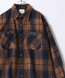 ANPAS(アンパス)のOmbre Check Flannel Shirt/オンブレチェックシャツ ネルシャツ レディース メンズ(シャツ/ブラウス)