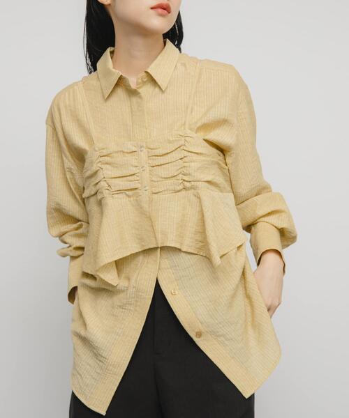 KBF（ケイビーエフ）の「ビスチェSETドロストシャツ（シャツ/ブラウス・レディース・オフホワイト/ピンク/ベージュ系その他・ONE）」の3枚目の写真