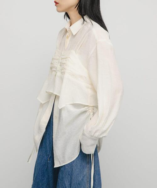 KBF（ケイビーエフ）の「ビスチェSETドロストシャツ（シャツ/ブラウス・レディース・オフホワイト/ピンク/ベージュ系その他・ONE）」の7枚目の写真