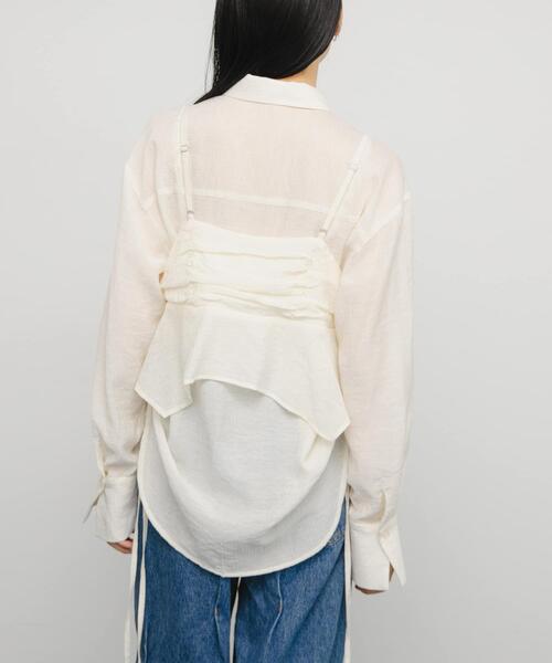 KBF（ケイビーエフ）の「ビスチェSETドロストシャツ（シャツ/ブラウス・レディース・オフホワイト/ピンク/ベージュ系その他・ONE）」の8枚目の写真