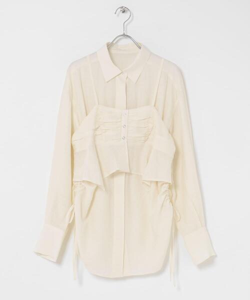 KBF（ケイビーエフ）の「ビスチェSETドロストシャツ（シャツ/ブラウス・レディース・オフホワイト/ピンク/ベージュ系その他・ONE）」の11枚目の写真