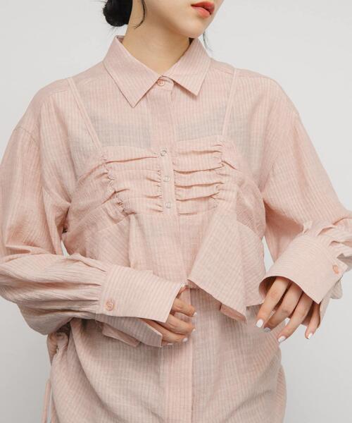 KBF（ケイビーエフ）の「ビスチェSETドロストシャツ（シャツ/ブラウス・レディース・オフホワイト/ピンク/ベージュ系その他・ONE）」の13枚目の写真