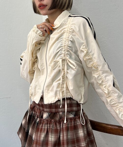 25AW/2サイズ展開】リボンラインZIPブルゾン（ブルゾン）｜w