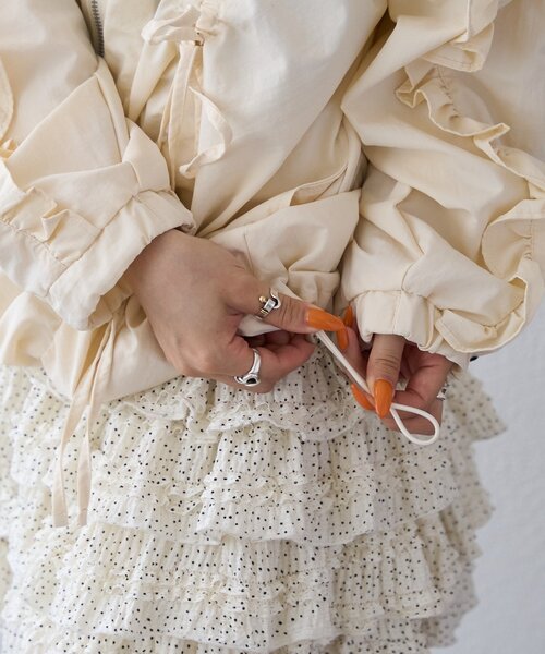 25AW/2サイズ展開】リボンラインZIPブルゾン（ブルゾン）｜w