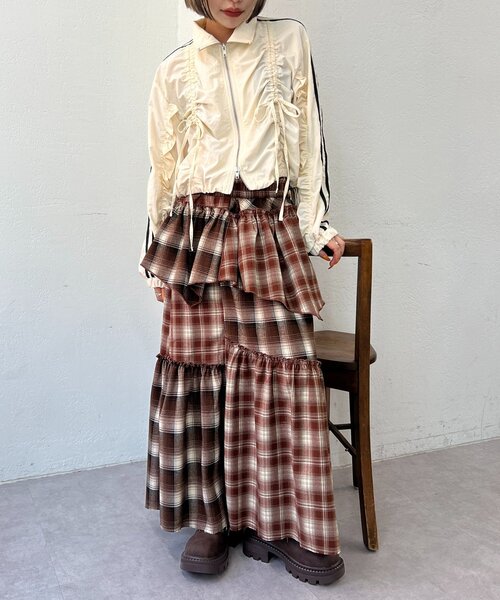 25AW/2サイズ展開】リボンラインZIPブルゾン（ブルゾン）｜w