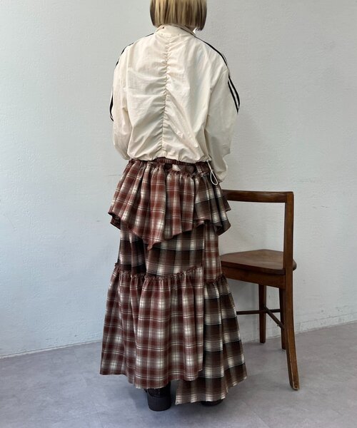 w closet（ダブルクローゼット）の「【25AW/2サイズ展開】リボンラインZIPブルゾン（ブルゾン・レディース・ネイビー/ボルドー/ピンク/アイボリー・SMALL/MEDIUM）」の20枚目の写真