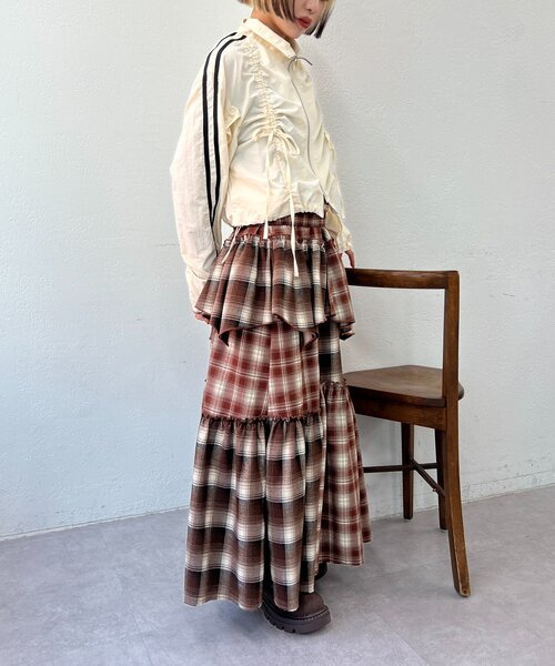 w closet（ダブルクローゼット）の「【25AW/2サイズ展開】リボンラインZIPブルゾン（ブルゾン・レディース・ネイビー/ボルドー/ピンク/アイボリー・SMALL/MEDIUM）」の21枚目の写真