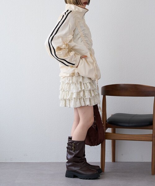 セール】【25AW/2サイズ展開】リボンラインZIPブルゾン（ブルゾン）｜w