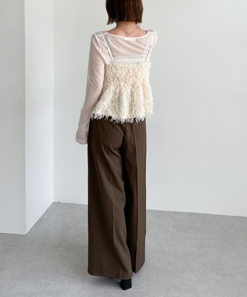 archives（アルシーヴ）の「カットフェザービスチェ×シアーカットＴＯＰＳＳＥＴ（アンサンブル・レディース・アイボリー/モカ/ブラック・MEDIUM）」の11枚目の写真