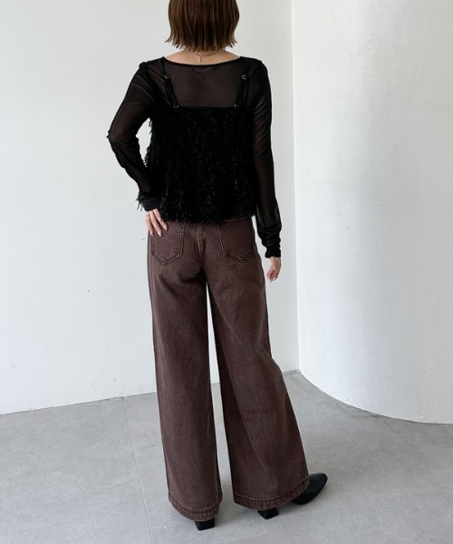 archives（アルシーヴ）の「カットフェザービスチェ×シアーカットＴＯＰＳＳＥＴ（アンサンブル・レディース・アイボリー/モカ/ブラック・MEDIUM）」の19枚目の写真