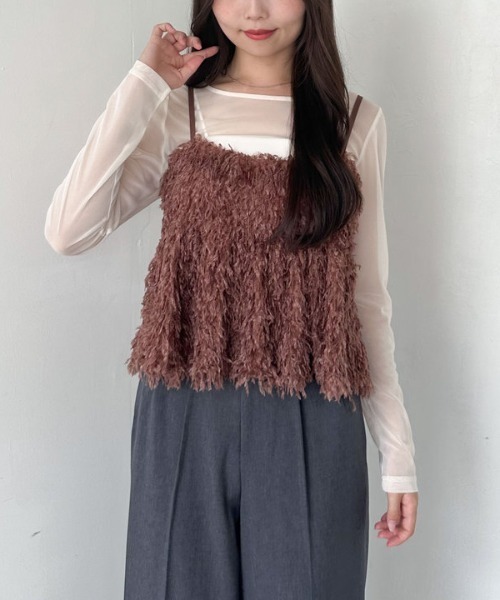 archives（アルシーヴ）の「カットフェザービスチェ×シアーカットＴＯＰＳＳＥＴ（アンサンブル・レディース・アイボリー/モカ/ブラック・MEDIUM）」の21枚目の写真