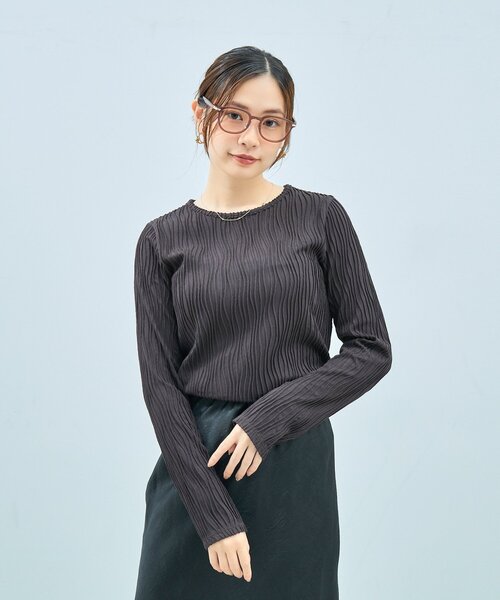 UNITED ARROWS（ユナイテッドアローズ）の「Zoff｜UNITED ARROWS｜ウェリントン型 メガネ [Casual] 伊達メガネ 度付き[レンズ交換券付き]ユニセックス  ユナイテッドアローズ（メガネ・レディース・ブラック/グレー/ブラウン系その他5・FREE）」の11枚目の写真