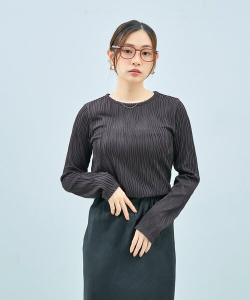 UNITED ARROWS（ユナイテッドアローズ）の「Zoff｜UNITED ARROWS｜ウェリントン型 メガネ [Casual] 伊達メガネ 度付き[レンズ交換券付き]ユニセックス  ユナイテッドアローズ（メガネ・レディース・ブラック/グレー/ブラウン系その他5・FREE）」の12枚目の写真