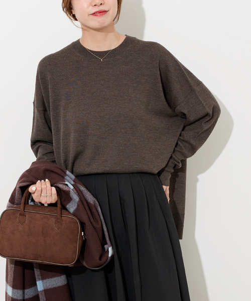 セール】《一部WEB限定追加 / 新色》BiellaYarnワイドクルーネックプル