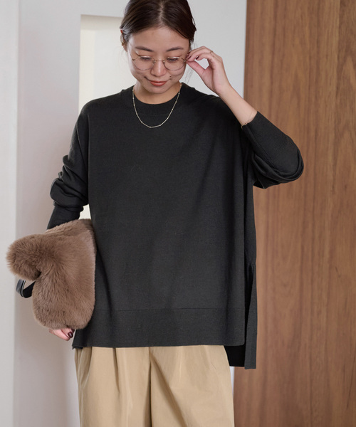 セール】《一部WEB限定追加 / 新色》BiellaYarnワイドクルーネックプル