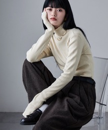STONE  ベージュニットセーター ハイネック sakishimatokyo ニット セーター 「新色追加」「 ラメニット
