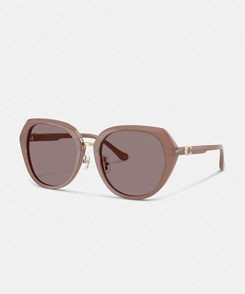 COACH(コーチ)の「マキシ スカルプテッド C オーバーサイズド ラウンド サングラス(サングラス・レディース・グレー系その他・ONE)」の1枚目の写真